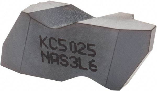 Kennametal - NAS3 Grade KC5025, Internal/External Stub Acme Threading Insert - 6 TPI Int Pitch, Left Hand Insert, TiAlN Finish, Carbide - Americas Industrial Supply