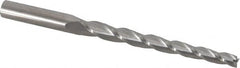 Accupro - 1° Taper Angle per Side, 1/4" Small End Diam, 3-1/4" LOC, Solid Carbide 3 Flute Tapered Square End Mill - 5" OAL, 1/2" Shank Diam, Spiral Flute - Americas Industrial Supply