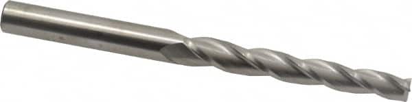 Accupro - 1° Taper Angle per Side, 3/8" Small End Diam, 3-1/4" LOC, Solid Carbide 3 Flute Tapered Square End Mill - 6" OAL, 1/2" Shank Diam - Americas Industrial Supply
