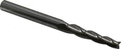 Accupro - 1.5° Taper Angle per Side, 3/16" Small End Diam, 1-1/4" LOC, Solid Carbide 3 Flute Tapered Square End Mill - 3" OAL, 1/4" Shank Diam - Americas Industrial Supply