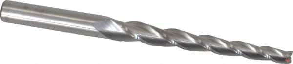 Accupro - 1.5° Taper Angle per Side, 3/16" Small End Diam, 2-1/4" LOC, Solid Carbide 3 Flute Tapered Square End Mill - 4" OAL, 5/16" Shank Diam - Americas Industrial Supply