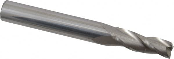 Accupro - 1.5° Taper Angle per Side, 1/4" Small End Diam, 3/4" LOC, Solid Carbide 3 Flute Tapered Square End Mill - 2-1/2" OAL, 5/16" Shank Diam - Americas Industrial Supply