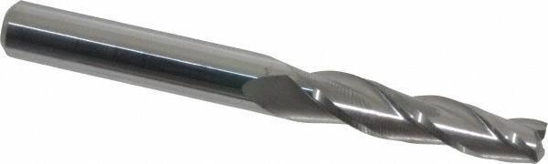 Accupro - 1.5° Taper Angle per Side, 1/4" Small End Diam, 1-1/4" LOC, Solid Carbide 3 Flute Tapered Square End Mill - 3" OAL, 5/16" Shank Diam - Americas Industrial Supply