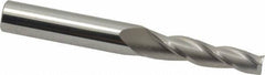 Accupro - 2° Taper Angle per Side, 1/4" Small End Diam, 1-1/4" LOC, Solid Carbide 3 Flute Tapered Square End Mill - 3" OAL, 3/8" Shank Diam, Spiral Flute - Americas Industrial Supply