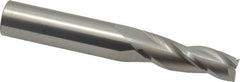 Accupro - 2° Taper Angle per Side, 3/8" Small End Diam, 1-1/4" LOC, Solid Carbide 3 Flute Tapered Square End Mill - 3-1/2" OAL, 1/2" Shank Diam, Spiral Flute - Americas Industrial Supply