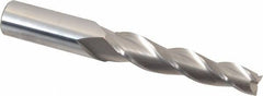 Accupro - 2° Taper Angle per Side, 3/8" Small End Diam, 2-1/4" LOC, Solid Carbide 3 Flute Tapered Square End Mill - 4" OAL, 9/16" Shank Diam - Americas Industrial Supply