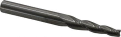Accupro - 3° Taper Angle per Side, 3/16" Small End Diam, 1-1/4" LOC, Solid Carbide 3 Flute Tapered Square End Mill - 3" OAL, 5/16" Shank Diam, Spiral Flute - Americas Industrial Supply