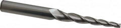 Accupro - 3° Taper Angle per Side, 3/16" Small End Diam, 2-1/2" LOC, Solid Carbide 3 Flute Tapered Square End Mill - 5" OAL, 1/2" Shank Diam - Americas Industrial Supply