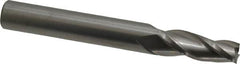 Accupro - 3° Taper Angle per Side, 3/8" Small End Diam, 1-1/4" LOC, Solid Carbide 3 Flute Tapered Square End Mill - 4" OAL, 1/2" Shank Diam - Americas Industrial Supply