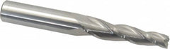 Accupro - 3° Taper Angle per Side, 3/8" Small End Diam, 2-1/4" LOC, Solid Carbide 3 Flute Tapered Square End Mill - 4" OAL, 5/8" Shank Diam, Spiral Flute - Americas Industrial Supply