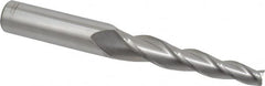 Accupro - 3° Taper Angle per Side, 3/8" Small End Diam, 3-1/4" LOC, Solid Carbide 3 Flute Tapered Square End Mill - 6" OAL, 3/4" Shank Diam - Americas Industrial Supply