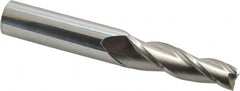 Accupro - 3° Taper Angle per Side, 1/2" Small End Diam, 2-1/4" LOC, Solid Carbide 3 Flute Tapered Square End Mill - 5" OAL, 3/4" Shank Diam, Spiral Flute - Americas Industrial Supply