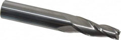 Accupro - 5° Taper Angle per Side, 1/4" Small End Diam, 1" LOC, Solid Carbide 3 Flute Tapered Square End Mill - 3" OAL, 7/16" Shank Diam, Spiral Flute - Americas Industrial Supply