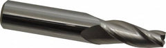 Accupro - 5° Taper Angle per Side, 3/8" Small End Diam, 1-1/4" LOC, Solid Carbide 3 Flute Tapered Square End Mill - 3-1/2" OAL, 5/8" Shank Diam - Americas Industrial Supply