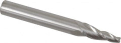Accupro - 7° Taper Angle per Side, 1/8" Small End Diam, 3/4" LOC, Solid Carbide 3 Flute Tapered Square End Mill - 2-1/2" OAL, 3/8" Shank Diam, Spiral Flute - Americas Industrial Supply