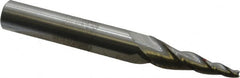 Accupro - 7° Taper Angle per Side, 1/8" Small End Diam, 1-1/2" LOC, Solid Carbide 3 Flute Tapered Square End Mill - 3-1/2" OAL, 1/2" Shank Diam, Spiral Flute - Americas Industrial Supply