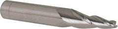 Accupro - 7° Taper Angle per Side, 3/16" Small End Diam, 1-1/4" LOC, Solid Carbide 3 Flute Tapered Square End Mill - 3-1/2" OAL, 1/2" Shank Diam, Spiral Flute - Americas Industrial Supply