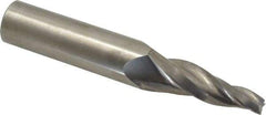 Accupro - 7° Taper Angle per Side, 3/8" Small End Diam, 2-1/2" LOC, Solid Carbide 3 Flute Tapered Square End Mill - 5" OAL, 1" Shank Diam - Americas Industrial Supply