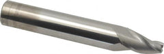 Accupro - 10° Taper Angle per Side, 1/4" Small End Diam, 3/4" LOC, Solid Carbide 3 Flute Tapered Square End Mill - 3-1/2" OAL, 9/16" Shank Diam, Spiral Flute - Americas Industrial Supply