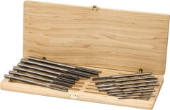 Made in USA - 0.123" to 0.4995", Chucking Reamer Set - Straight Flute, Right Hand Cut, 14 Pieces - Americas Industrial Supply