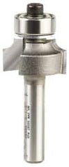 Amana Tool - 3/4" Cut Diam, 3/8" Length of Cut, 2 Flute Round-Over Edge Profile Router Bit - Carbide-Tipped, 1/4" Shank Diam, 2" OAL, Uncoated - Americas Industrial Supply