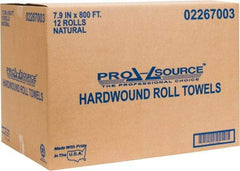 PRO-SOURCE - Hard Roll of 1 Ply Natural Paper Towels - 8" Wide, 800' Roll Length - Americas Industrial Supply