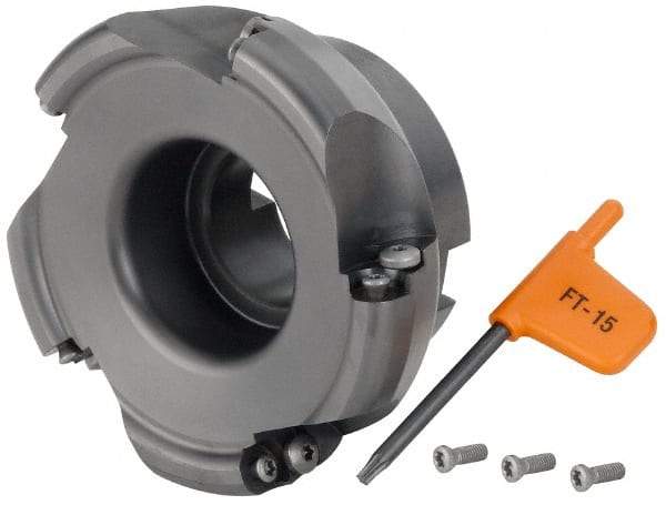 Kennametal - 101.6mm Cut Diam, 6mm Max Depth, 1-1/4" Arbor Hole, 5 Inserts, RD.. 12T3... Insert Style, Indexable Copy Face Mill - KDM400 Cutter Style, 50.04mm High, Series KDM - Americas Industrial Supply