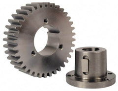 Browning - 10 Pitch, 4" Pitch Diam, 4.2" OD, 40 Tooth Spur Gear - 1-1/4" Face Width, 2-1/2" Hub Diam, 20° Pressure Angle, Steel - Americas Industrial Supply