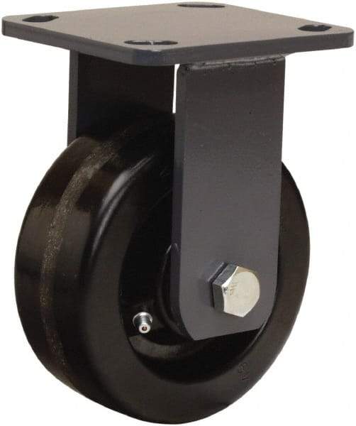Hamilton - 5" Diam x 2" Wide x 6-1/2" OAH Top Plate Mount Rigid Caster - Phenolic, 1,000 Lb Capacity, Straight Roller Bearing, 4 x 4-1/2" Plate - Americas Industrial Supply