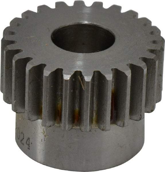 Browning - 20 Pitch, 1.2" Pitch Diam, 1.3" OD, 24 Tooth Spur Gear - 1/2" Face Width, 1/2" Bore Diam, 1-1/16" Hub Diam, 20° Pressure Angle, Steel - Americas Industrial Supply