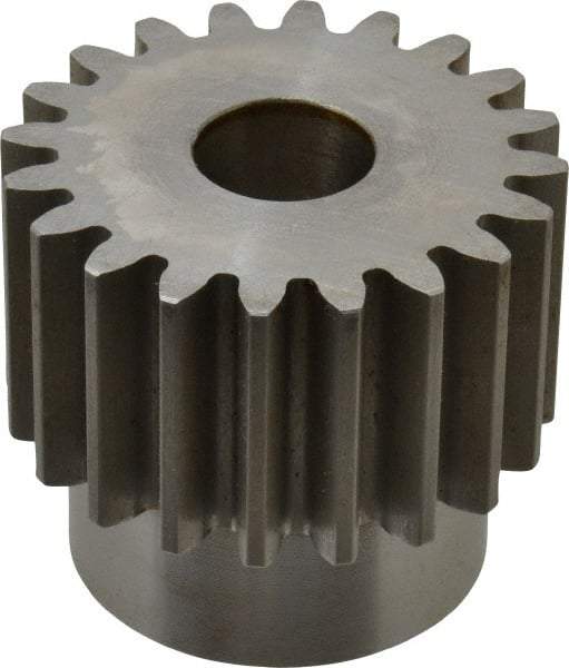 Browning - 8 Pitch, 2-1/2" Pitch Diam, 2.7" OD, 20 Tooth Spur Gear - 1-1/2" Face Width, 7/8" Bore Diam, 2-1/8" Hub Diam, 20° Pressure Angle, Steel - Americas Industrial Supply