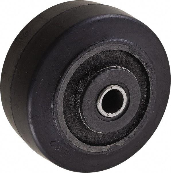 Value Collection - 4 Inch Diameter x 2 Inch Wide, Soft Rubber Caster Wheel - 350 Lb. Capacity, 2-3/16 Inch Hub Length, 1/2 Inch Axle Diameter, Roller Bearing - Americas Industrial Supply