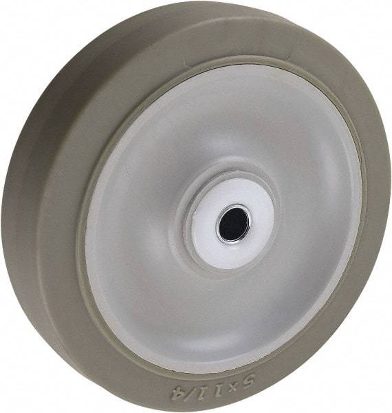 Value Collection - 5 Inch Diameter x 1-1/4 Inch Wide, Soft Rubber Caster Wheel - 200 Lb. Capacity, 1-1/2 Inch Hub Length, 3/8 Inch Axle Diameter, Sleeve Bearing - Americas Industrial Supply