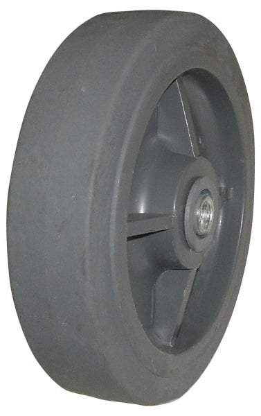 Value Collection - 6 Inch Diameter x 2 Inch Wide, Solid Rubber Caster Wheel - 400 Lb. Capacity, 2-3/16 Inch Hub Length, 1/2 Inch Axle Diameter, Roller Bearing - Americas Industrial Supply