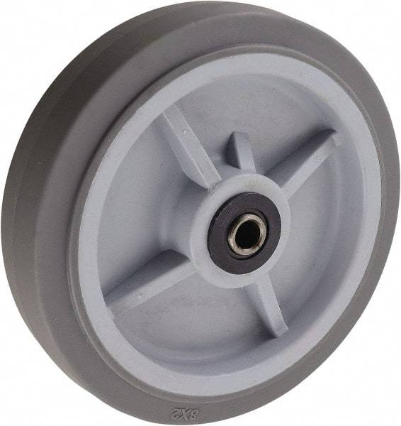 Value Collection - 8 Inch Diameter x 2 Inch Wide, Solid Rubber Caster Wheel - 500 Lb. Capacity, 2-3/16 Inch Hub Length, 1/2 Inch Axle Diameter, Roller Bearing - Americas Industrial Supply