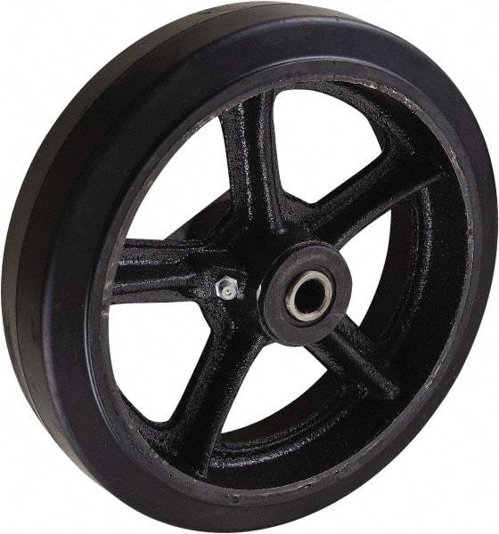 Value Collection - 8 Inch Diameter x 2 Inch Wide, Rubber Caster Wheel - 1,000 Lb. Capacity, 2-3/16 Inch Hub Length, 3/4 Inch Axle Diameter, Roller Bearing - Americas Industrial Supply