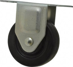 Value Collection - 3" Diam x 13/16" Wide x 3-1/2" OAH Top Plate Mount Rigid Caster - Soft Rubber, 110 Lb Capacity, Plain Bearing, 2-9/16 x 3-5/8" Plate - Americas Industrial Supply
