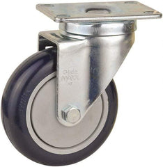 Value Collection - 4" Diam x 1-1/4" Wide x 5-13/32" OAH Top Plate Mount Swivel Caster - Polyurethane, 230 Lb Capacity, Ball Bearing, 2-7/8 x 3-5/8" Plate - Americas Industrial Supply