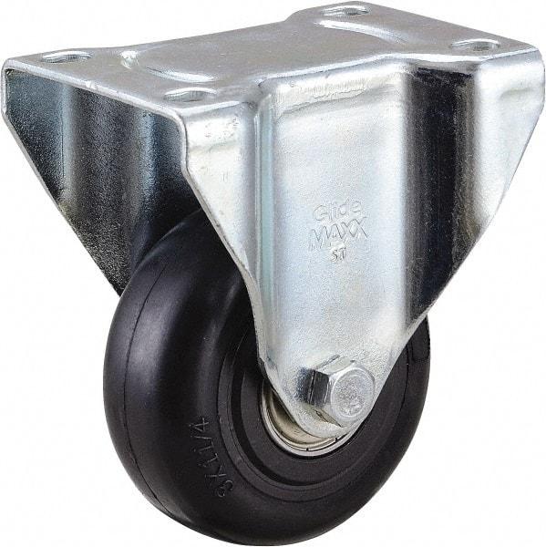 Value Collection - 3" Diam x 1-1/4" Wide x 4-3/8" OAH Top Plate Mount Rigid Caster - Polyurethane, 110 Lb Capacity, Ball Bearing, 2-7/8 x 3-5/8" Plate - Americas Industrial Supply