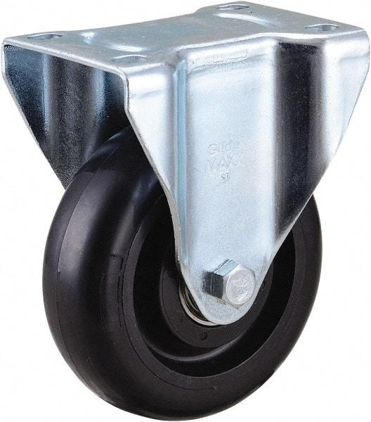 Value Collection - 4" Diam x 1-1/4" Wide x 5-13/32" OAH Top Plate Mount Rigid Caster - Polyurethane, 175 Lb Capacity, Ball Bearing, 2-7/8 x 3-5/8" Plate - Americas Industrial Supply