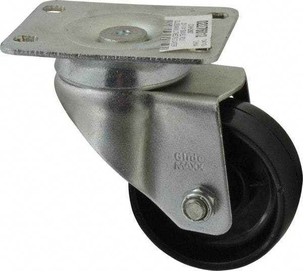 Value Collection - 3" Diam x 1-1/4" Wide x 4-1/8" OAH Top Plate Mount Swivel Caster - Polyolefin, 180 Lb Capacity, Plain Bearing, 2-7/8 x 3-5/8" Plate - Americas Industrial Supply