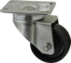 Value Collection - 3" Diam x 1-1/4" Wide x 4-1/8" OAH Top Plate Mount Swivel Caster - Polyolefin, 180 Lb Capacity, Plain Bearing, 2-7/8 x 3-5/8" Plate - Americas Industrial Supply