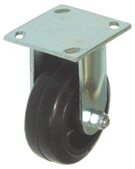 Value Collection - 4" Diam x 2" Wide x 5-5/8" OAH Top Plate Mount Rigid Caster - Hard Rubber, 290 Lb Capacity, Roller Bearing, 4 x 4-1/2" Plate - Americas Industrial Supply