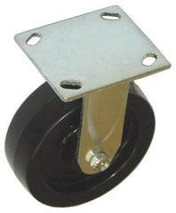 Value Collection - 4" Diam x 2" Wide x 5-5/8" OAH Top Plate Mount Rigid Caster - Phenolic, 800 Lb Capacity, Roller Bearing, 4 x 4-1/2" Plate - Americas Industrial Supply