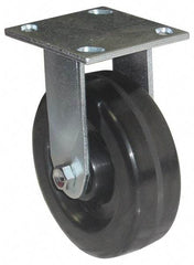 Value Collection - 4" Diam x 2" Wide x 5-5/8" OAH Top Plate Mount Rigid Caster - Phenolic, 800 Lb Capacity, Roller Bearing, 4 x 4-1/2" Plate - Americas Industrial Supply