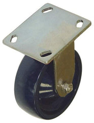 Value Collection - 4" Diam x 2" Wide x 5-5/8" OAH Top Plate Mount Rigid Caster - Polyurethane, 600 Lb Capacity, Roller Bearing, 4 x 4-1/2" Plate - Americas Industrial Supply