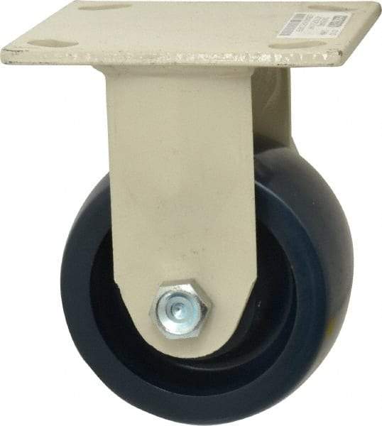 Value Collection - 4" Diam x 2" Wide x 5-5/8" OAH Top Plate Mount Rigid Caster - Polyurethane, 600 Lb Capacity, Delrin Bearing, 4 x 4-1/2" Plate - Americas Industrial Supply