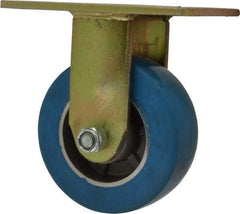 Value Collection - 5" Diam x 2" Wide x 6-1/2" OAH Top Plate Mount Rigid Caster - Polyurethane, 880 Lb Capacity, Roller Bearing, 4-1/2 x 6-1/4" Plate - Americas Industrial Supply