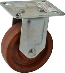 Value Collection - 4" Diam x 1-1/4" Wide x 5-1/8" OAH Top Plate Mount Rigid Caster - Phenolic, 375 Lb Capacity, Plain Bearing, 3-1/4 x 4" Plate - Americas Industrial Supply