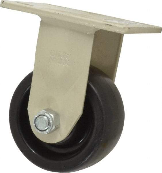 Value Collection - 4" Diam x 2" Wide x 5-5/8" OAH Top Plate Mount Rigid Caster - Polypropylene, 400 Lb Capacity, Roller Bearing, 4 x 4-1/2" Plate - Americas Industrial Supply